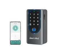 TenixLox Cassetta di sicurezza per chiavi, montaggio a parete, con app e impronte digitali, impermeabile IP66, con campanello integrato, per chiavi di casa, auto, per esterni (grigio)