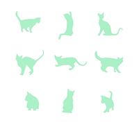 Tenlacum, adesivi fluorescenti che si illuminano al buio, decalcomania luminosa da parete per cameretta dei bambini, decorazione per soffitto, 9 gatti