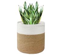 tenn well Vaso per piante da interno con fodera, 30 cm, cesto portaoggetti in cotone intrecciato, grandi vasi per piante da interno, fiori, organizer per biancheria e decorazione per la casa (30 cm x