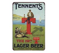 Tennents Lager Beer Cafe Menu, targa in metallo con pittura artistica da parete, 20,3 x 30,5 cm
