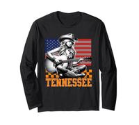Tennessee Cowgirl Nashville Country Music Fan Guitar US Flag Maglia a Manica