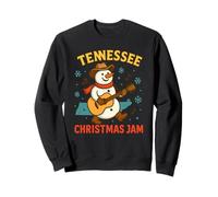 Tennessee Music - Camicia Natalizia con Pupazzo di Neve e Chitarra Felpa