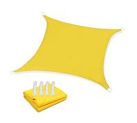 Tennette per la Protezione Solare Sun Shade Sail 2 x 2 Metri Sottovalo Impermeabile di da, 98% UV Block PES Ombra per pergola di Balcone per Gazebo da Patio da Giardino con Corde libere, Giallo