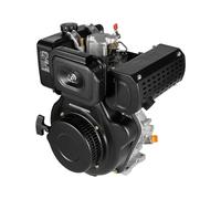 TENNIEX Motore diesel a 4 tempi 418CC, avviamento manuale a rinculo industriale 10HP 186FA, motore diesel a cilindro singolo con sistema raffreddato ad aria forzata, diametro albero 25 mm, lunghezza 2