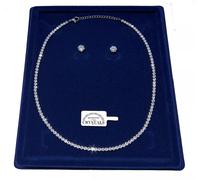 Tennis 3mm Collana e Orecchini pl. oro 18k Uomo Donna con Cristalli Zirconi