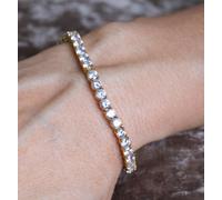 Tennis Braccialetti 18k Placcato Oro Giallo IN 3mm 4mm E 5mm Zircone Cubico