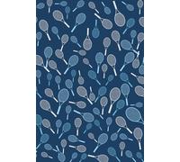 Tennis Composition Notebook: 6x9" | 120 Lined Pages | Tennis Rackets on Navy Blue Background | No Text Cover