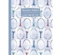 Tennis Composition Notebook: Sports Journal with Blue Gingham Coquette Bow Racket Design and College Ruled Lined Paper; 8x10