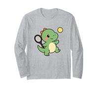 Tennis Dino Serve. Carino Kawaii Dino, Sport Maglia a Manica