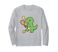 Tennis Dino Serve. Carino Kawaii Dino, Sport Maglia a Manica