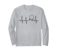 Tennis Heartbeat EKG Pulse Minimalist Player Maglia a Manica