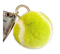 Tennis Keychain, Cute Soft Plush Tennis Ball Pendant, Tennis Key Chain for Bags, Fuzzy Tennis Keychain, Tennis Ornaments for Backpacks, Tennis Ball Keychain for School Bags, Unique Tennis Accessories