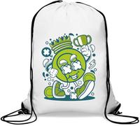 Tennis King Crown Art Best Tennis Player Gym Sack Casual Drawstring Bag Bianco