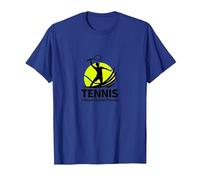 Tennis: L'Eleganza della Potenza - Arte Sportiva Italiana Maglietta, Uomo, Blu Reale, XL