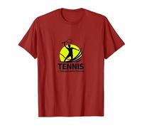 Tennis: L'Eleganza della Potenza - Arte Sportiva Italiana Maglietta, Uomo, Mirtillo Rosso, 3XL