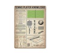 Tennis Player Knowledge Poster Targa in metallo Targa in metallo Targa da parete Decor Vintage Retro Targa in ferro Pittura Targa in alluminio per decorazioni per la casa Bar Negozio Uomini Grotta Gar