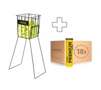 Tennis - Point 18 tubi da 4 Premium In aggiunta cesto per palline