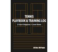 Tennis Practice & Training Log Dual Vertical Courts & Lined Notebook: A5 100 Pages For Sequence Plays, Doubles Tactics & Playcalling