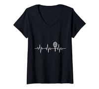 Tennis Sport Heartbeat Coach Allenatore Tennis Regalo Maglietta con Collo a V