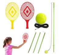 Tennis Trainer, portatile Solo Tennis Set, Sturdy Rebound Base with Elastic Cord, Lightweight Training Equipment for Swing Practice, Match Drills, and Feedback, Ideal for Players, Athletes