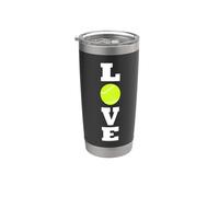Tennis Verticale AMORE Giocatore di tennis o allenatore Pratica Sport Bicchiere termico in acciaio inox doppia parete