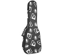 Tenor Ukulele custodia impermeabile per ukulele zaino imbottito, ideale per concerti soprani (21/23/24") Halloween in bianco e nero angelo della morte