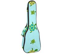 Tenor Ukulele custodia impermeabile per ukulele zaino imbottito, ideale per concerti soprani (21/23/24") Cartoon tartarughe marine carino blu