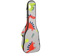Tenor Ukulele custodia impermeabile per ukulele zaino imbottito, ideale per concerti soprani (21/23/24") Hello Red Green Blue Dinosaur