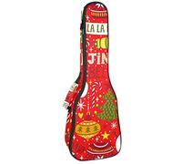 Tenor Ukulele custodia impermeabile per ukulele zaino imbottito, ideale per concerti soprani (21/23/24") Merry Christmas Jingle Bells pupazzo di neve