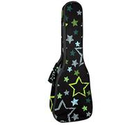 Tenor Ukulele custodia impermeabile per ukulele zaino imbottito, ideale per concerti soprani (21/23/24") verde blu stelle sfondo scuro