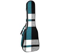 Tenor Ukulele custodia impermeabile per ukulele zaino imbottito, ideale per concerti soprani (21/23/24") scozzese nero e blu