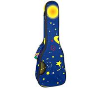 Tenor Ukulele custodia impermeabile per ukulele zaino imbottito, ideale per concerti soprani (21/23/24") blu cartone animato spazio pianeti stelle