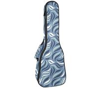 Tenor Ukulele custodia impermeabile per ukulele zaino imbottito, ideale per concerti soprani (21/23/24") blu semplici foglie ondulate