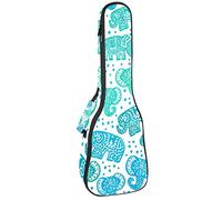 Tenor Ukulele custodia impermeabile ukulele custodia imbottita zaino, ideale per concerti soprani (21/23/24") elefante blu bella