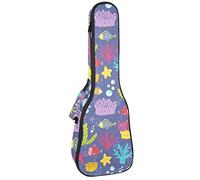 Tenor Ukulele Gig Bag Impermeabile Ukulele Custodia Imbottita, Grande per Concerto Soprano (21/23/24") Coral Reef Fish Sea Plants