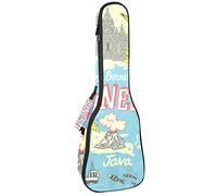 Tenor Ukulele Gig Bag Impermeabile Ukulele Custodia Imbottita, Grande per Concerto Soprano (21/23/24") Indonesia Mappa Viaggio