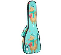 Tenor Ukulele Gig Bag Impermeabile Ukulele Custodia Imbottita, Grande per Concerto Soprano (21/23/24") Seamless Christmas Pattern