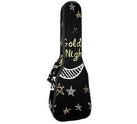 Tenor Ukulele Gig Bag Impermeabile Ukulele Custodia Imbottita Zaino Grande per Concerto Soprano (21/23/24") Golden Night Stars Pattern