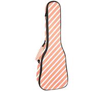 Tenor Ukulele Gig Bag Impermeabile Ukulele Custodia Imbottita Zaino Grande per Soprano Concert (21/23/24 pollici) Pastello Rosa Stripe Twill