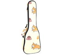 Tenor Ukulele Gig Bag Impermeabile Ukulele Custodia Imbottita Zaino Ideale per Concerti Soprano (21/23/24") Carino Welsh Corgi Dogs Pattern