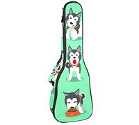 Tenor Ukulele Gig Bag Impermeabile Ukulele Custodia Imbottita Zaino Ideale per Concerti Soprano (21/23/24") Personaggio Cartone Animato Husky Dog