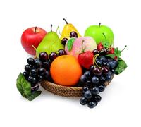 Tenorbass Confezione da 16 pezzi di frutta finta, frutta artificiale per la decorazione della casa e della cucina, frutta da esposizione per la decorazione del tavolo da pranzo, cibo finto realistico