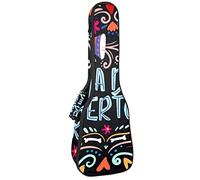 Tenore Ukulele Gig Bag Custodia Impermeabile Ukulele Imbottita Zaino Grande per Concerto Soprano (21/23/24") Day of the Dead Sugar Skull Bones