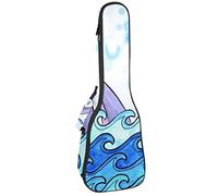 Tenore Ukulele Gig Bag Impermeabile Ukulele Custodia Imbottita Zaino Grande per Concerto Soprano (21/23/24 pollici) Sea Mermaid Fish Whale Tail