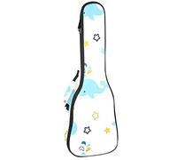 Tenore Ukulele Gig Bag Impermeabile Ukulele Custodia Imbottita Zaino Grande per Concerto Soprano (21/23/24") Whale Star Bianco