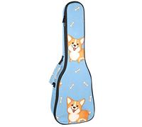 Tenore Ukulele Gig Bag Impermeabile Ukulele Custodia Imbottita Zaino Grande per Concerto Soprano (21/23/24") Corgi Blue Bones