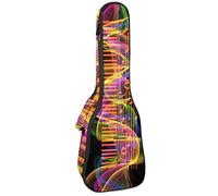 Tenore Ukulele Gig Bag Impermeabile Ukulele Custodia Imbottita Zaino Grande per Concerto Soprano (21/23/24") Musica Clef Retro