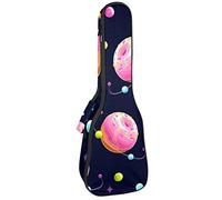 Tenore Ukulele Gig Bag Impermeabile Ukulele Custodia Imbottita Zaino Grande per Concerto Soprano (21/23/24 pollici) Space Donut Planet Universe