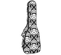 Tenore Ukulele Gig Bag Impermeabile Ukulele Custodia Imbottita Zaino Grande per Concerto Soprano (21/23/24 pollici) Nero Bianco Hipster Husky Dog Pattern