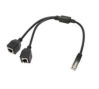 TENP Cavo Splitter Ethernet RJ45, Splitter Ethernet da 1 a 2 1 Porta Maschio a 2 Femmine per interfaccia RJ45